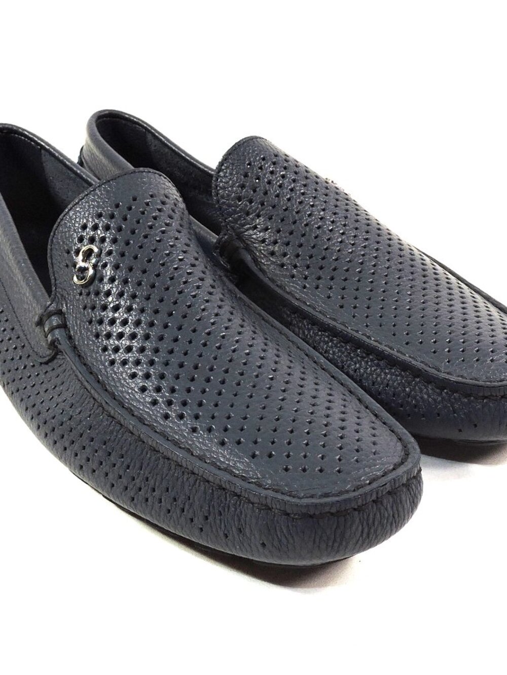 CASADEI 🇮🇹 MEN'S NAVY BLUE SOFT LEATHER COMFORT FLAT SUMMER LOAFERS